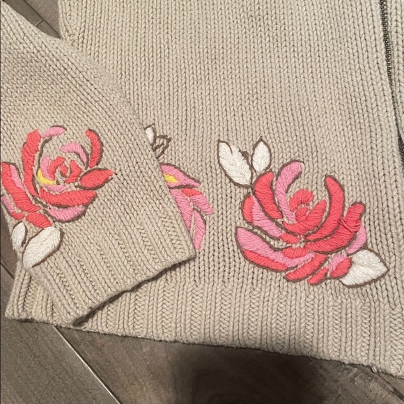 Zip Front Embroidered Sweater - Picture 2 of 5